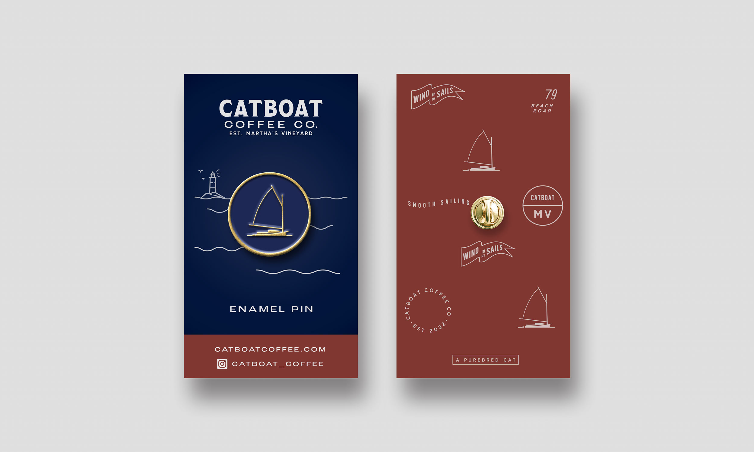 Catboat Coffee Co. Enamel Pin Design
